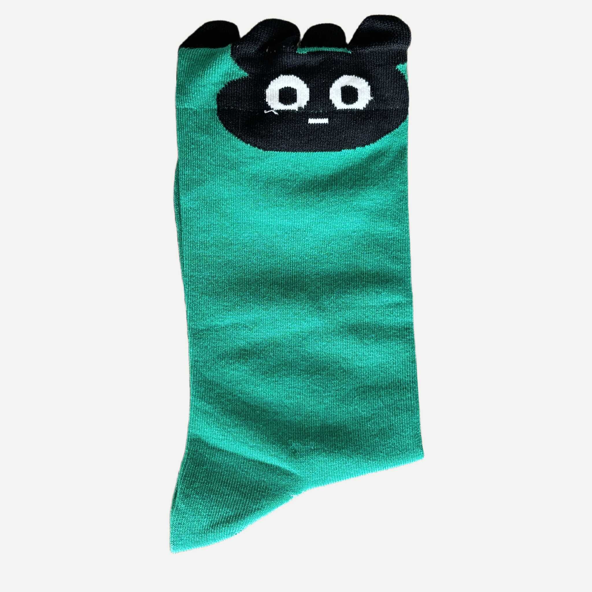 chaussettes-motif-animeaux-tete-vert-2 ChaussettesYanoir Motif Animaux Tete Couleur 2