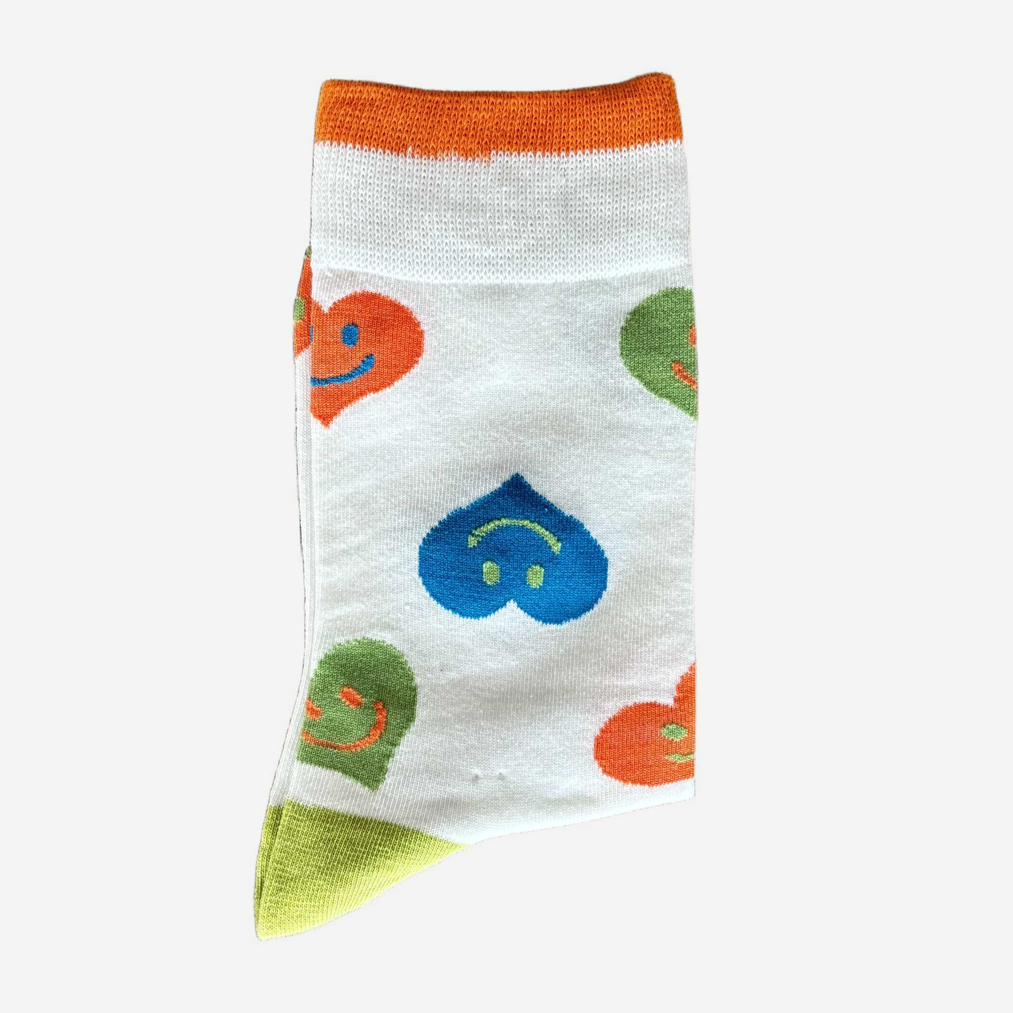 chaussettes-motif-fun-coeur-blanc-2 Chaussettes Yanoir Motifs Fun Coeur Couleur Blanc 2