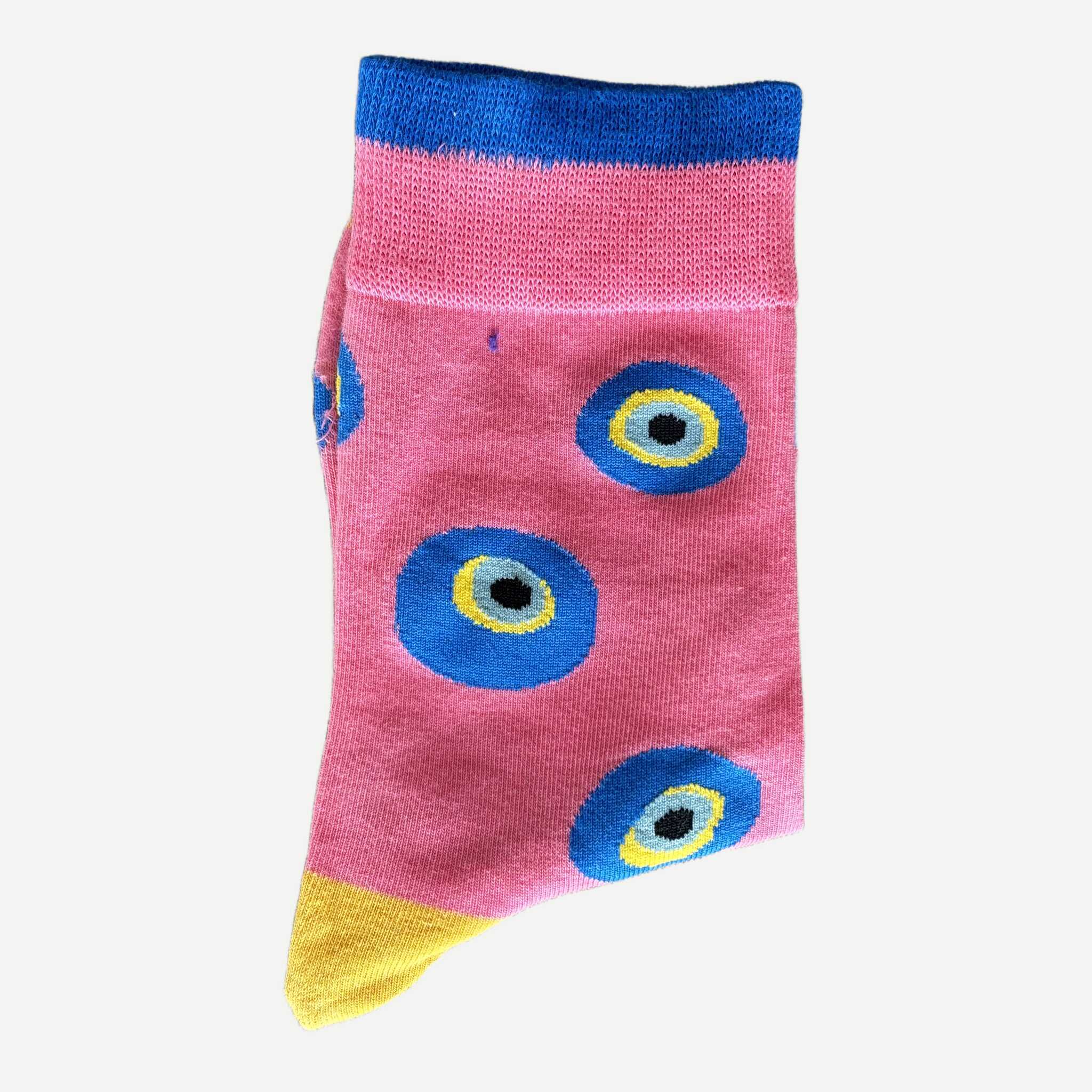 chaussettes-motif-fun-oeil-rose-2 Chaussettes Yanoir Motifs Fun Oeil Couleur Rose 2
