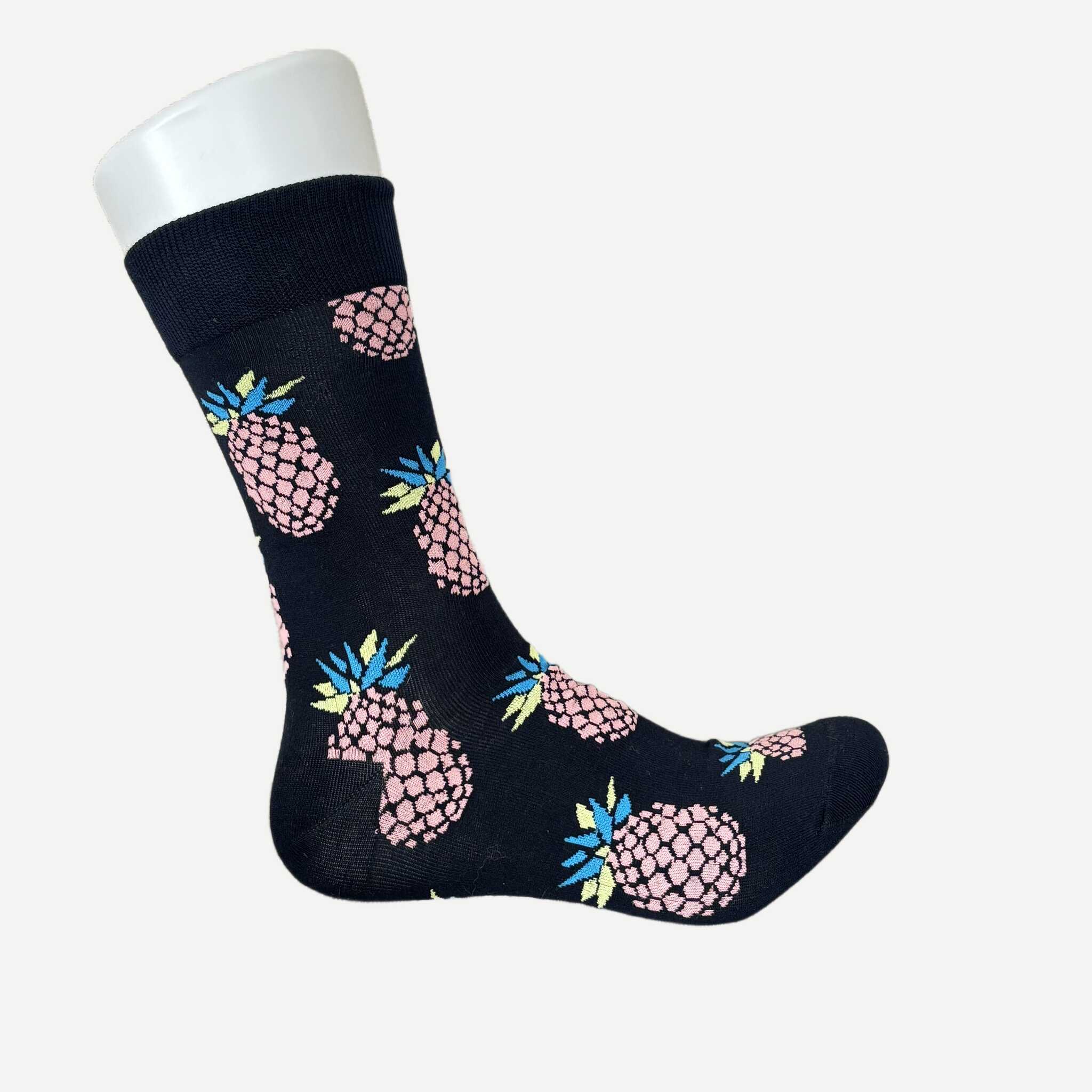 Chaussettes Yanoir Motif Ananas Couleur Bleu Marine 3