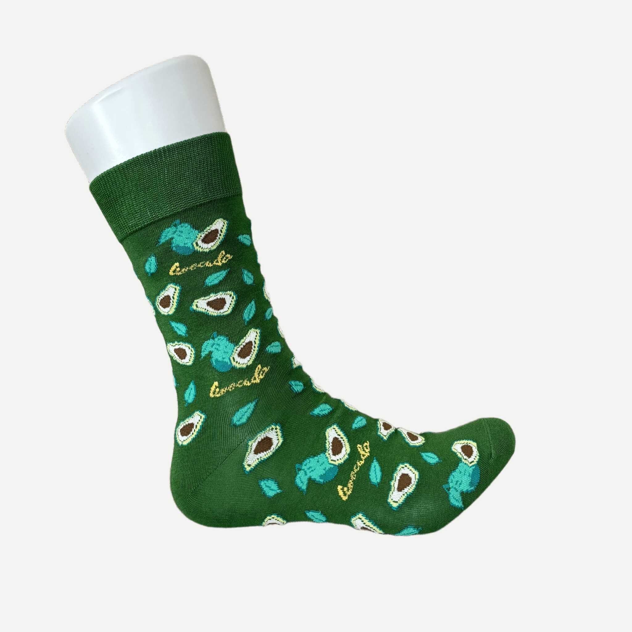 Chaussettes Yanoir Motif Avocat Couleur Vert 3