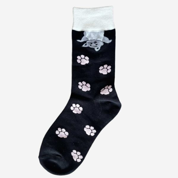 Chaussettes Yanoir Motif Chat Envers Couleur Noir 1