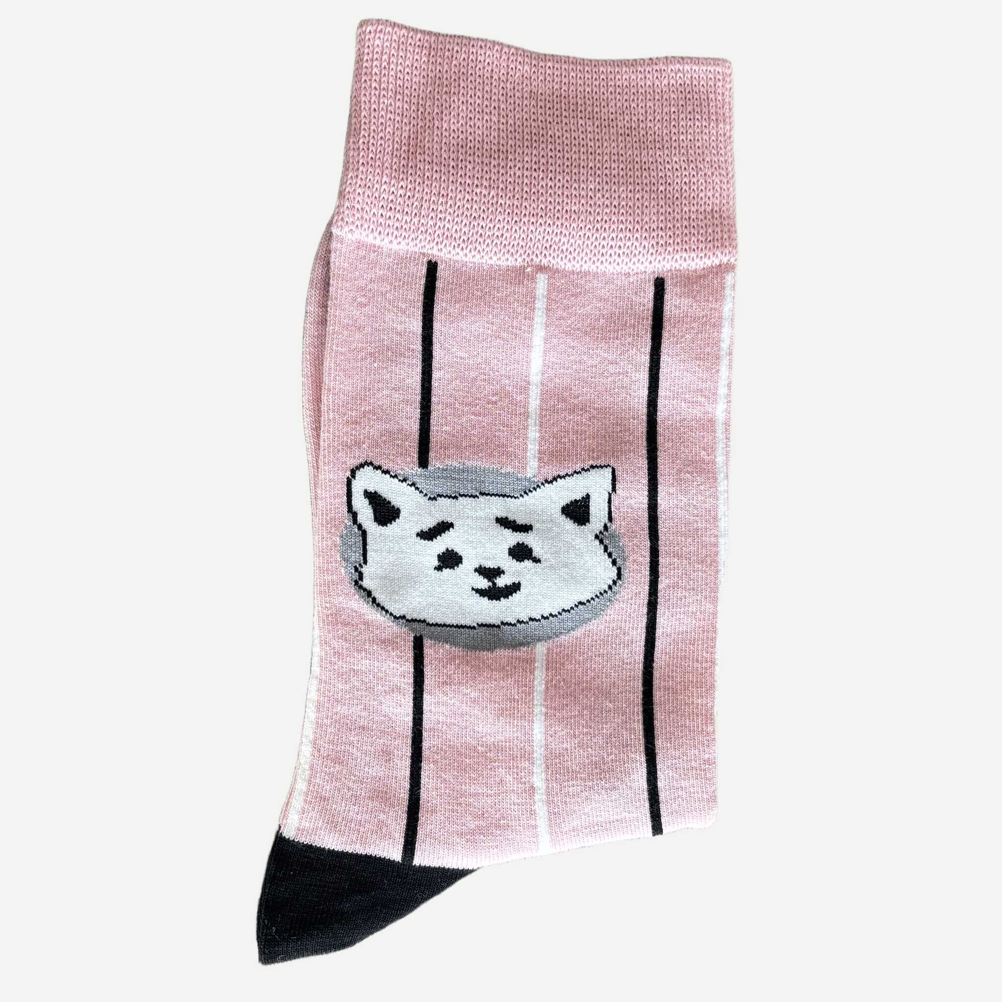 chaussettes-yanoir-motif-chat-tete-rose-2 Chaussettes Yanoir Motif Chat Tete Couleur Rose 2
