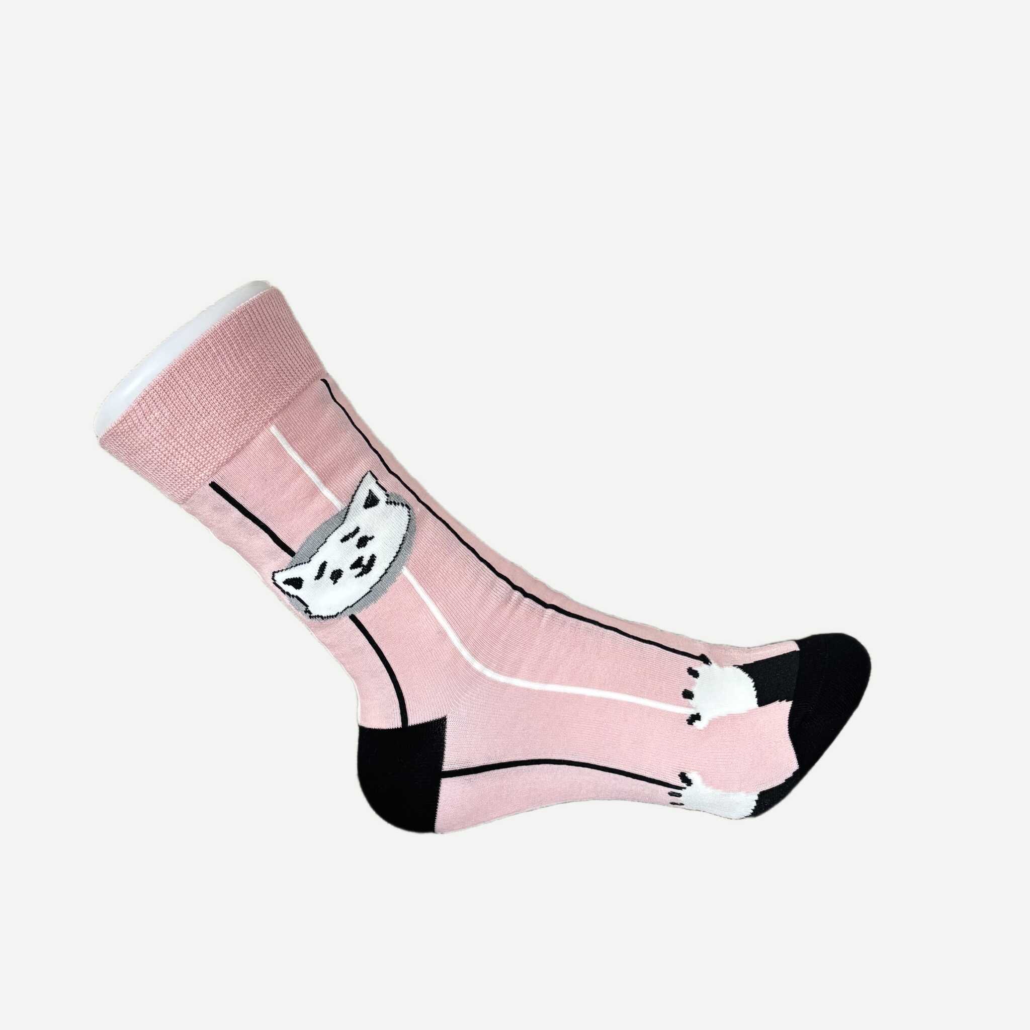 chaussettes-yanoir-motif-chat-tete-rose-3 Chaussettes Yanoir Motif Chat Tete Couleur Rose 3
