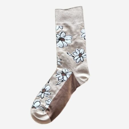 Chaussettes Yanoir Marguerite Fleur Couleur Beige 1