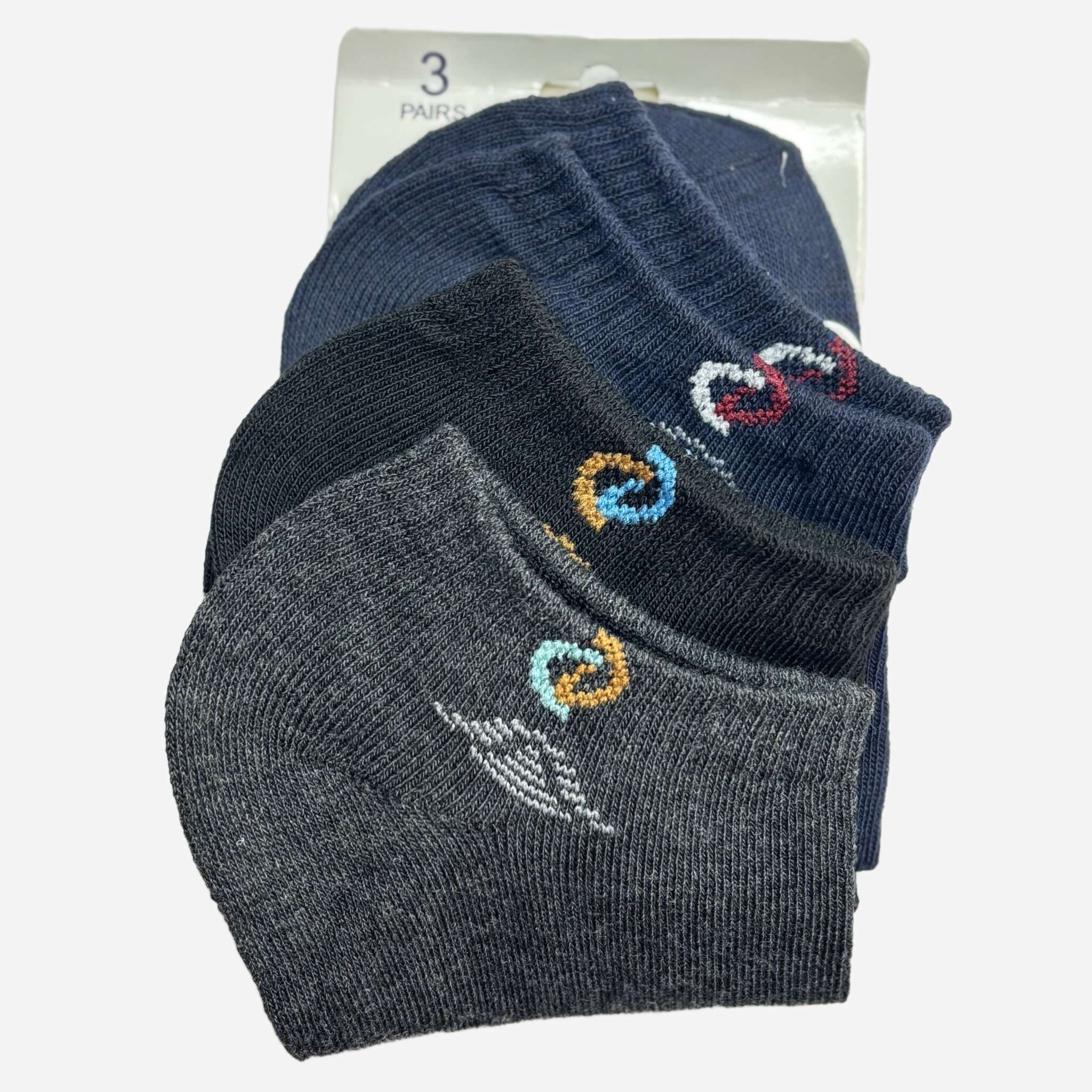 Socquettes homme Couleur bleu, noir et gris 1